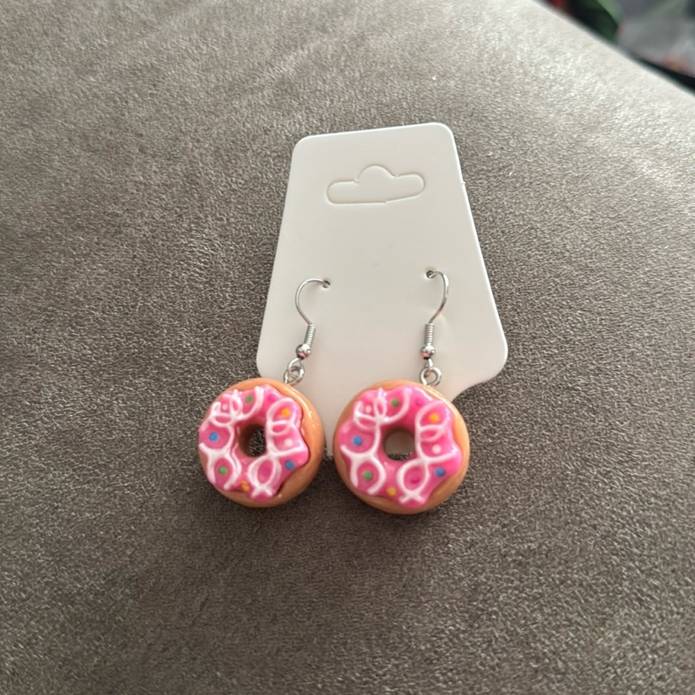 🛍️BUNDLE 3 for $17 cute earrings mini kawaii food candy animal - DONUTS 🍩